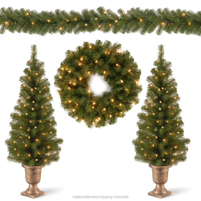 H4X0514National Tree Company Pre-Lit Evergreen Assortment