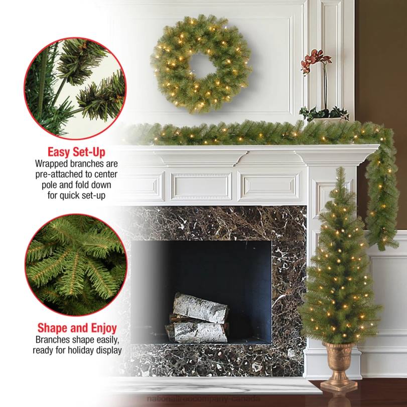 H4X0514National Tree Company Pre-Lit Evergreen Assortment