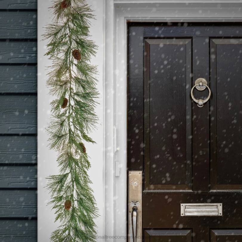 H4X0345National Tree Company 6 ft. HGTV Home Collection Pre-Lit Black Tie Cedar Garland