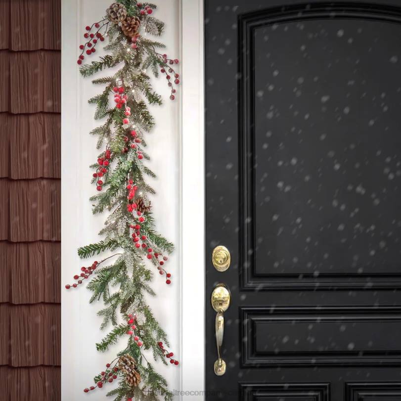 H4X0349National Tree Company 6 ft. HGTV Home Collection Pre-Lit Frosted Traditions Garland