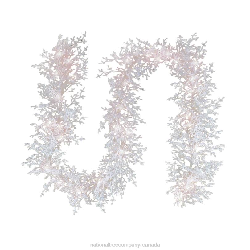 H4X0394National Tree Company 6 ft. HGTV Home Collection Pre-Lit Christmas by the Sea Coral Garland