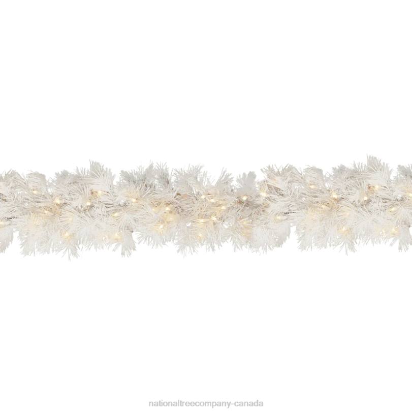 H4X0403National Tree Company Pre-Lit Artificial Christmas Garland, White, Wispy Willow, White Lights, Plug In, Christmas Collection, 6 Feet