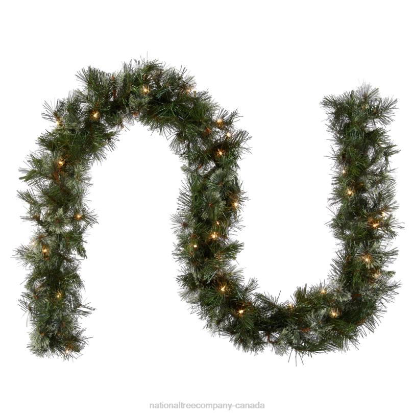 H4X0327National Tree Company 9 ft. Wispy Willow Garland with Clear Lights