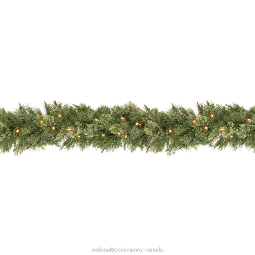 H4X0327National Tree Company 9 ft. Wispy Willow Garland with Clear Lights