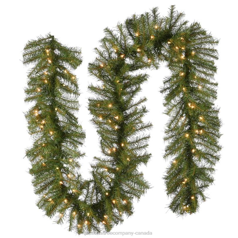 H4X0342National Tree Company Pre-Lit Artificial Christmas Garland, Green, Norwood Fir, White Lights, Plug In, Christmas Collection, 9 Feet