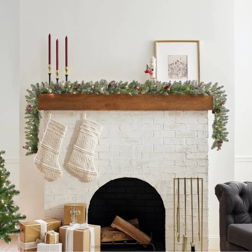 H4X0346National Tree Company 9 ft. Dunhill(R) Fir Garland with Clear Lights