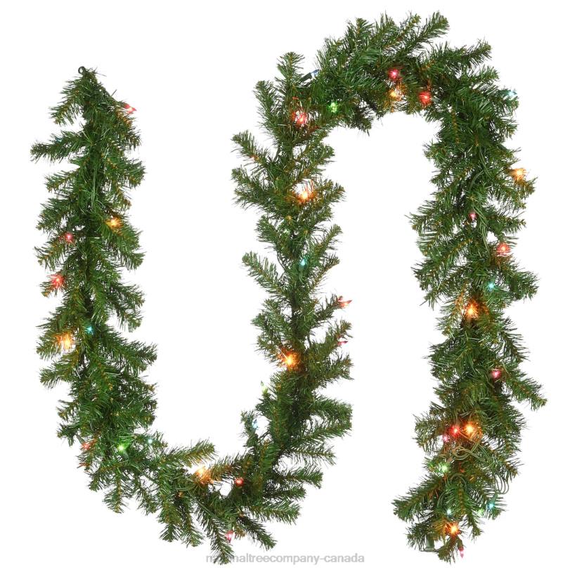 H4X0352National Tree Company Pre-Lit Artificial Christmas Garland, Green, Kincaid Spruce, Multicolor Lights, Plug In, Christmas Collection, 9 Feet