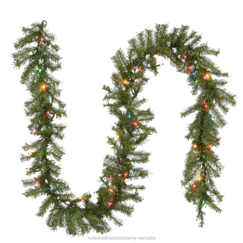 H4X0353National Tree Company Pre Lit Artificial Garland, Norwood Fir, Green, Decorated with Multicolor Lights, Plug In, Christmas Collection, 9 Feet