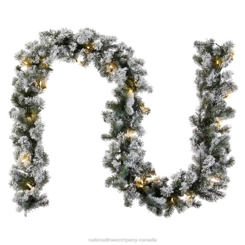 H4X0357National Tree Company Pre-Lit 'Feel Real' Artificial Christmas Garland, Green, Camden, White Lights, Decorated With Pine Cones, Berry Clusters, Plug In, Christmas Collection, 9 Feet