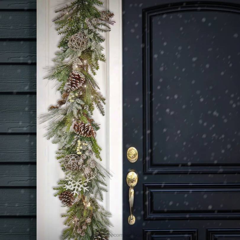 H4X0374National Tree Company 9 ft. HGTV Home Collection Pre-Lit Cozy Winter Garland