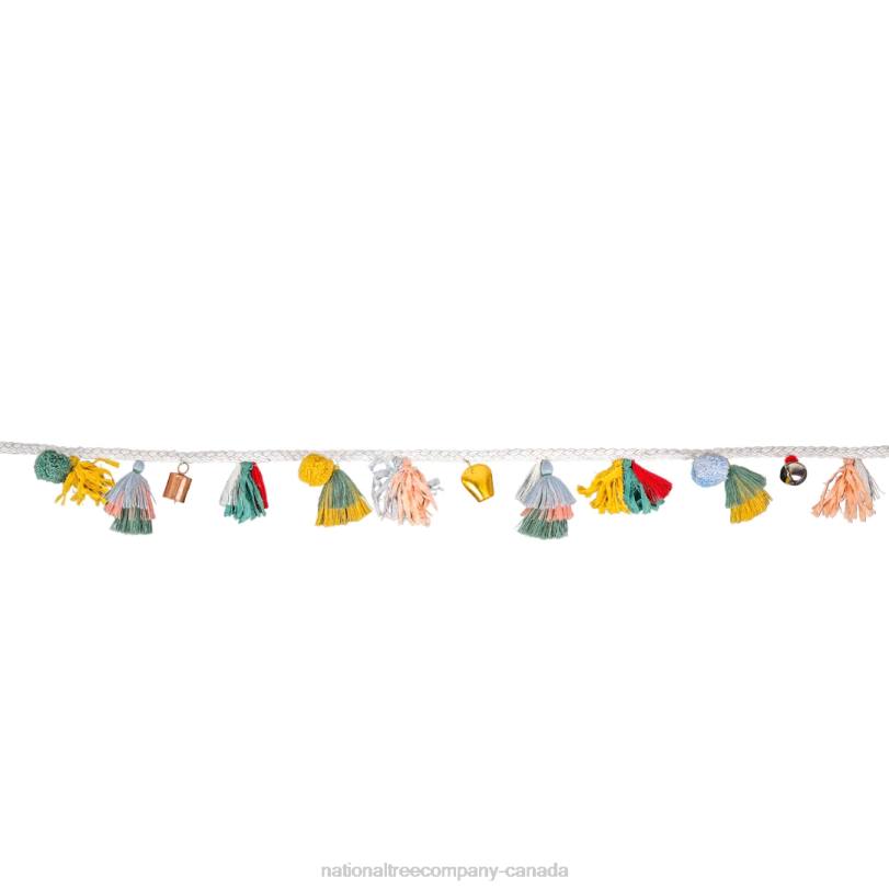 H4X0420National Tree Company 72in HGTV Home Collection Multicolor Boho Garland