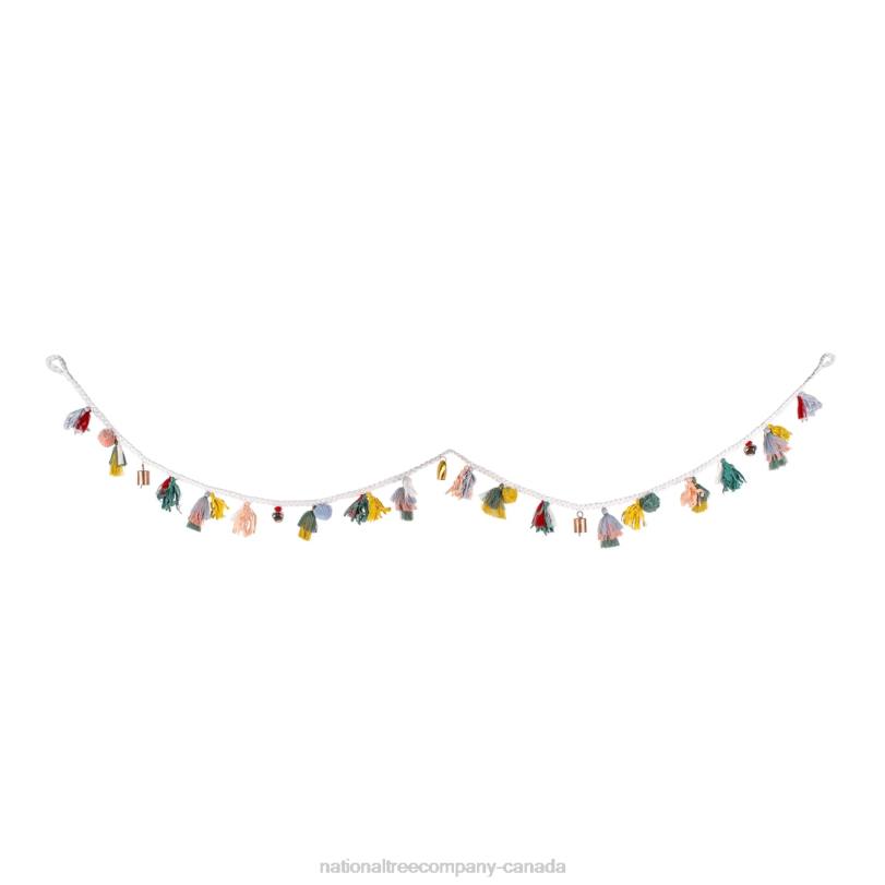 H4X0420National Tree Company 72in HGTV Home Collection Multicolor Boho Garland