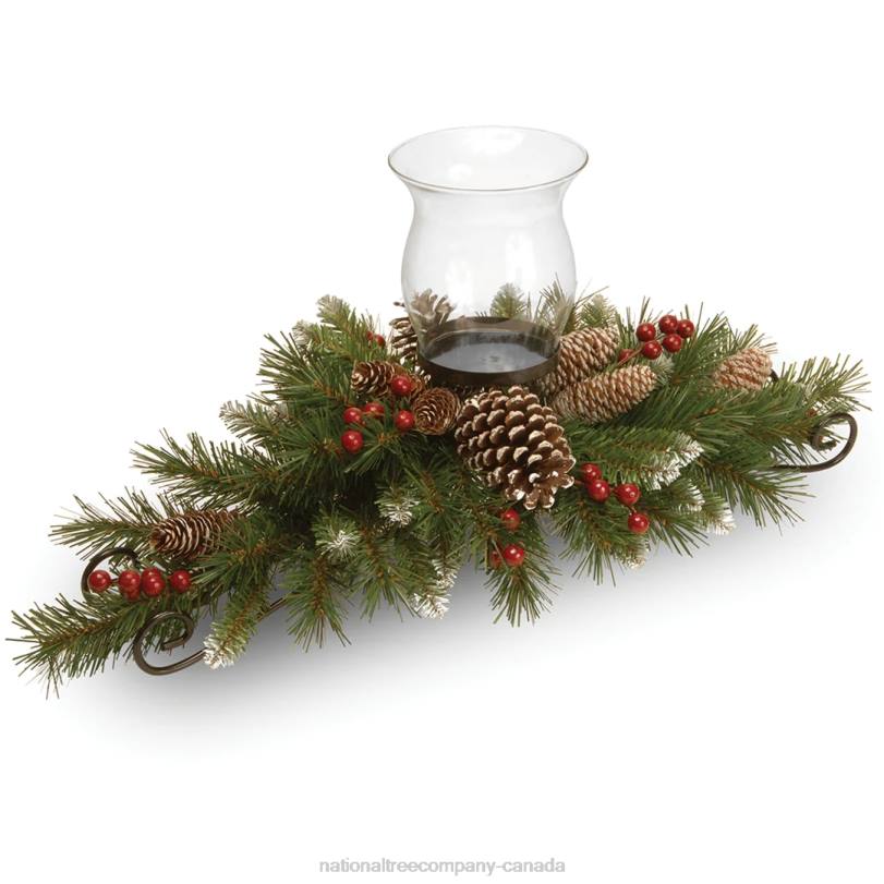 H4X0456National Tree Company Frosted Berry Candleholder Centerpieces