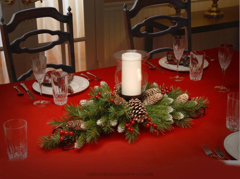 H4X0456National Tree Company Frosted Berry Candleholder Centerpieces
