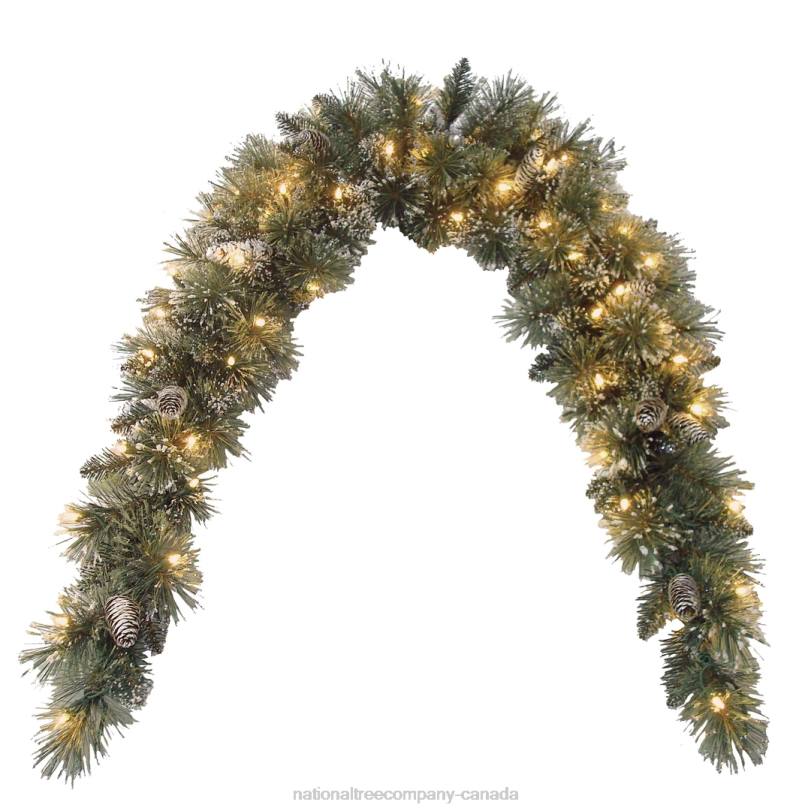 H4X0462National Tree Company 6 ft. Glittery Bristle(R) Pine Mantel Swag with Clear Lights