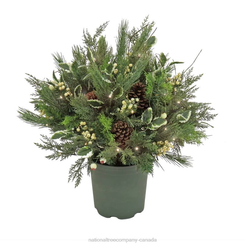 H4X0466National Tree Company 28in HGTV Home Collection Pre-Lit Holly and Berry Planter Filler