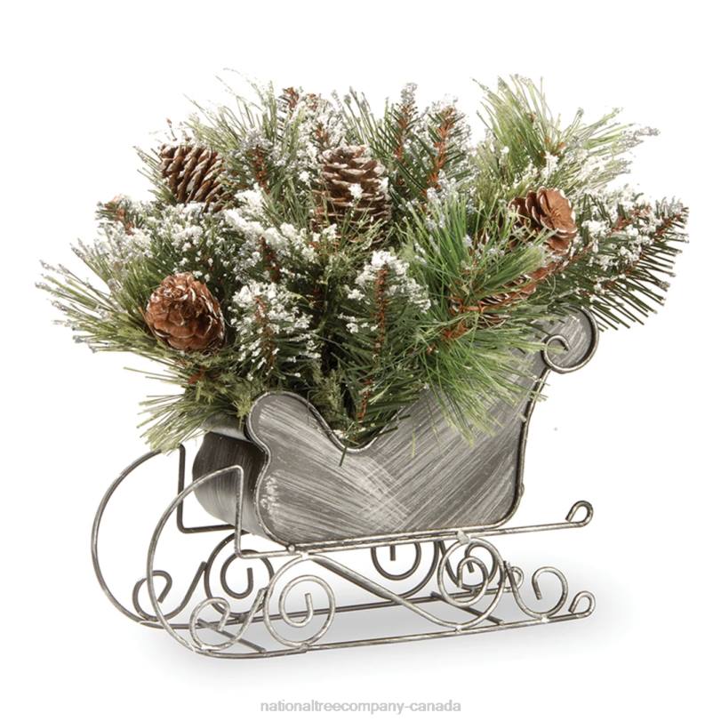 H4X0474National Tree Company Glittery Bristle Pine Sleigh