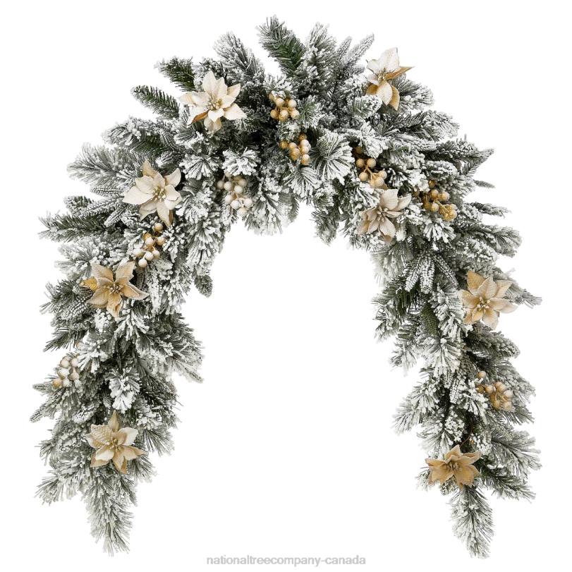 H4X0483National Tree Company 6 ft Frosted Colonial Fir Mantle Swag
