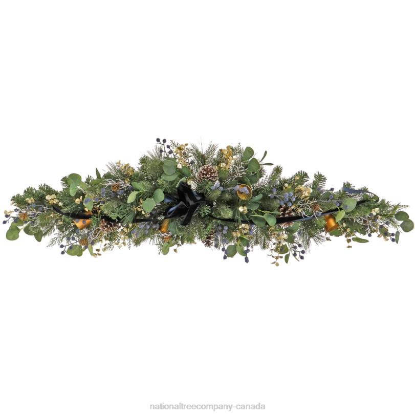 H4X0499National Tree Company 60in HGTV Home Collection Swiss Chic Mantle Swag