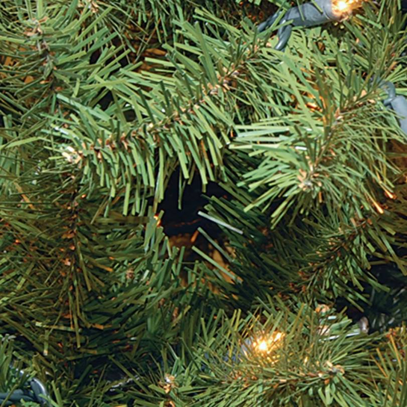 H4X0223National Tree Company Pre-Lit Artificial Christmas Wreath, Green, North Valley Spruce, White Lights, Christmas Collection, 24 Inches