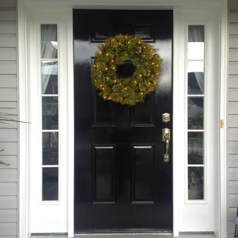 H4X0251National Tree Company Pre-Lit Artificial Christmas Wreath, Green, Wispy Willow, White Lights, Christmas Collection, 24 Inches