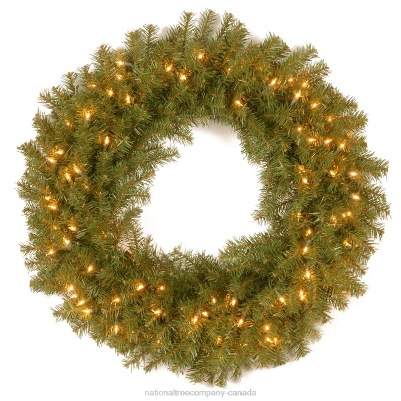 H4X0233National Tree Company Pre-Lit Artificial Christmas Wreath, Green, Norwood Fir, Dual Color LED Lights, Christmas Collection, 30 Inches