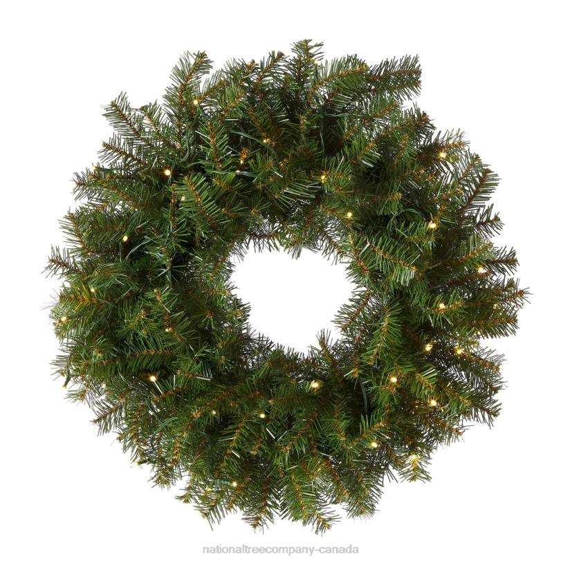 H4X0252National Tree Company Pre-Lit Artificial Christmas Wreath, Green, Norwood Fir, White Lights, Christmas Collection, 30 Inches