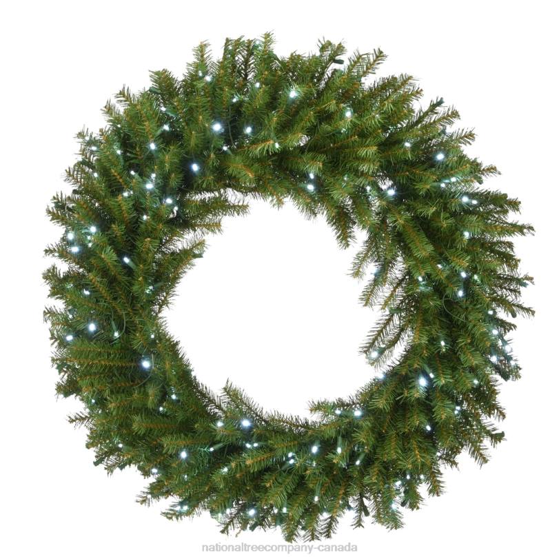 H4X0312National Tree Company Pre-Lit Artificial Christmas Wreath, Green, Norwood Fir, White Lights, Christmas Collection, 36 Inches