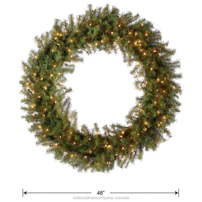 H4X0230National Tree Company Pre-Lit Artificial Christmas Wreath, Green, Norwood Fir, White Lights, Christmas Collection, 48 Inches