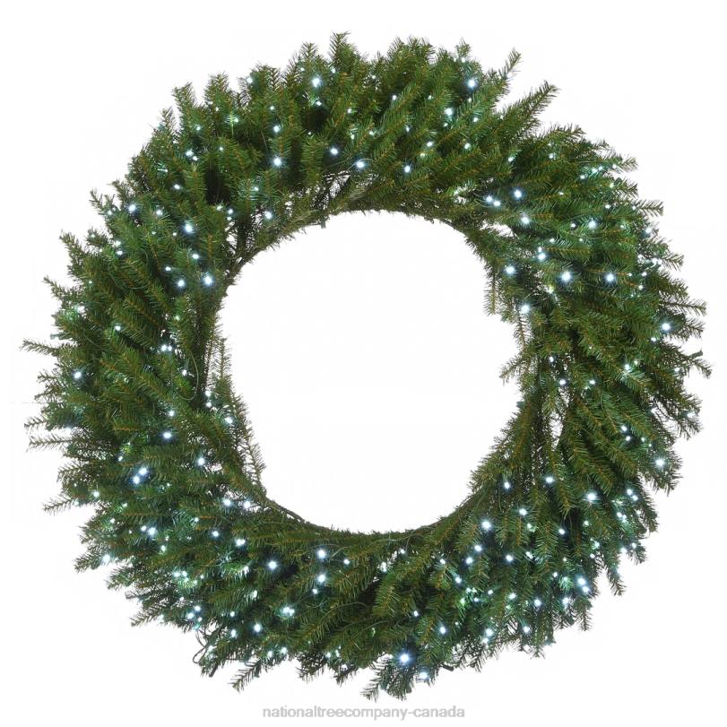 H4X0276National Tree Company 48in Memory-Shape Norwood Fir Wreath with White LED Lights