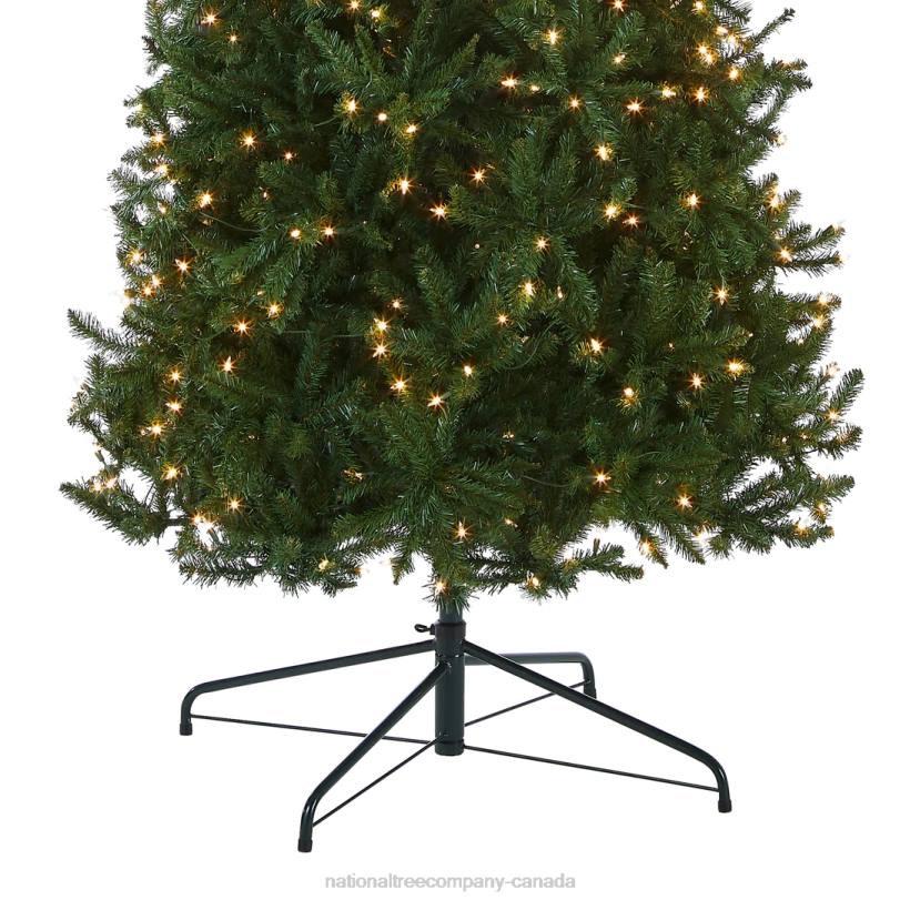 H4X034National Tree Company Artificial Pre-Lit Slim Christmas Tree, Green, Kingswood Fir, White Lights, Includes Stand, 10 Feet