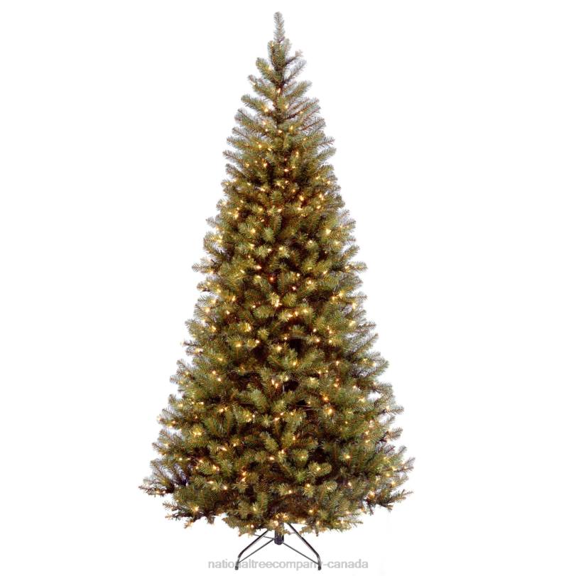 H4X0110National Tree Company Pre-Lit Artificial Slim Christmas Tree, Green, Aspen Spruce, White Lights, Includes Stand, 6 Feet