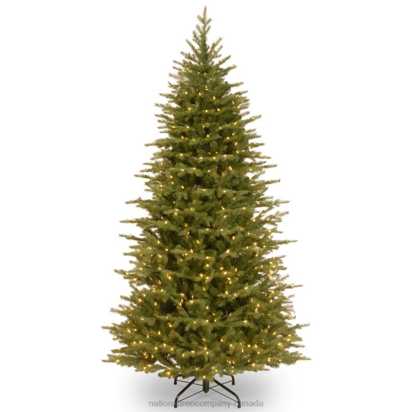 H4X0122National Tree Company Pre-Lit 'Feel Real' Artificial Slim Christmas Tree, Green, Nordic Spruce, White Lights, Includes Stand, 6.5 feet