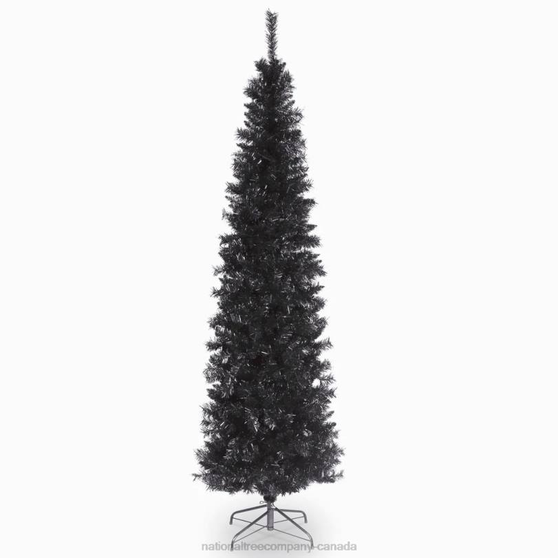 H4X0143National Tree Company Artificial Christmas Tree, Black Tinsel, Includes Stand, 6 feet