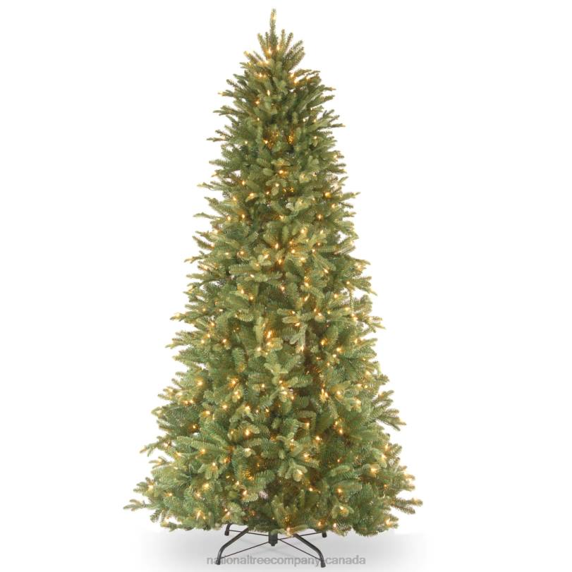 H4X018National Tree Company Pre-Lit 'Feel Real' Artificial Slim Christmas Tree, Green, Tiffany Fir, White Lights, Includes Stand, 6.5 Feet
