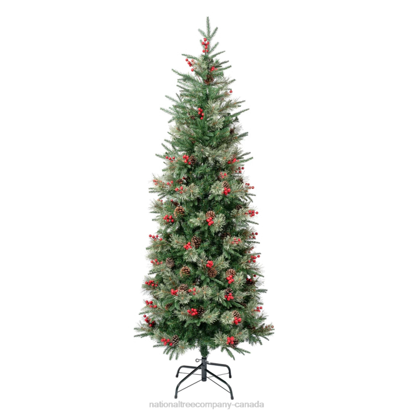 H4X0214National Tree Company First Traditions Virginia Blue Pine Slim Christmas Tree with Hinged Branches, 6 ft