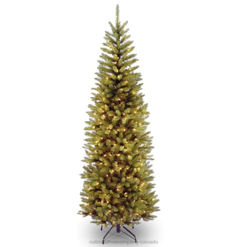 H4X040National Tree Company Artificial Pre-Lit Slim Christmas Tree, Green, Kingswood Fir, White Lights, Includes Stand, 6 Feet