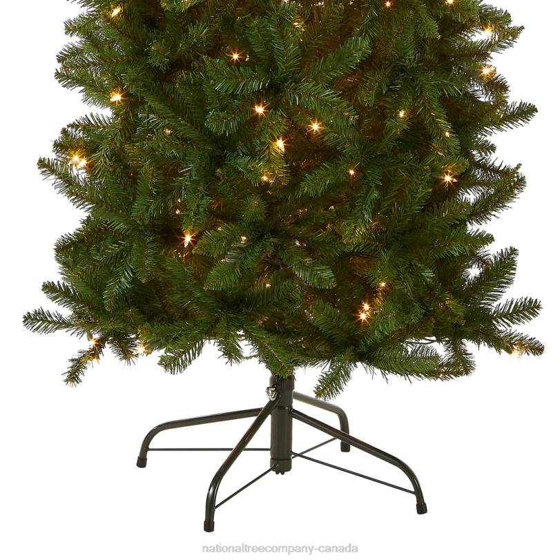 H4X069National Tree Company Artificial Pre-Lit Slim Christmas Tree, Green, Kingswood Fir, Clear Lights, Includes Stand, 6.5 Feet
