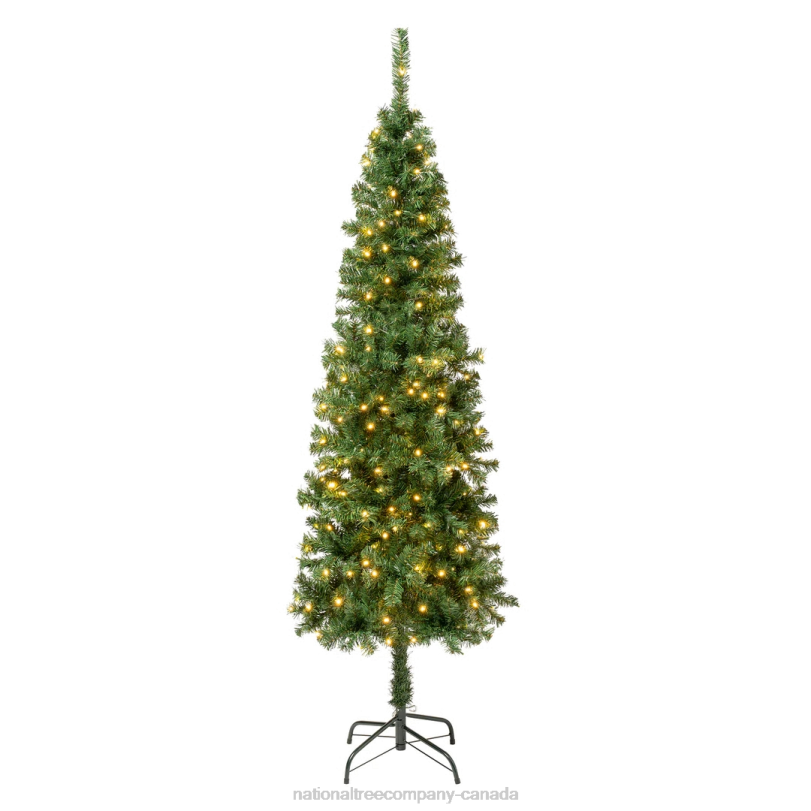 H4X077National Tree Company First Traditions Pre-Lit Artificial Linden Spruce Christmas Tree, Warm White LED Lights, Plug In, 6 ft