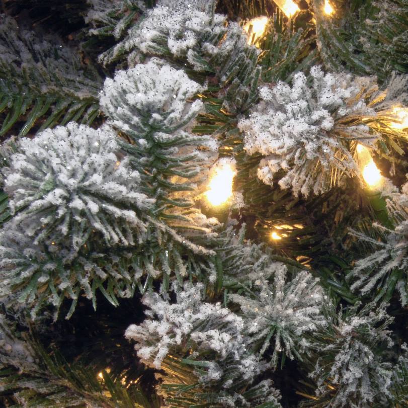 H4X086National Tree Company 6 ft. Snowy Sheffield Spruce Slim Half Tree with Clear Lights