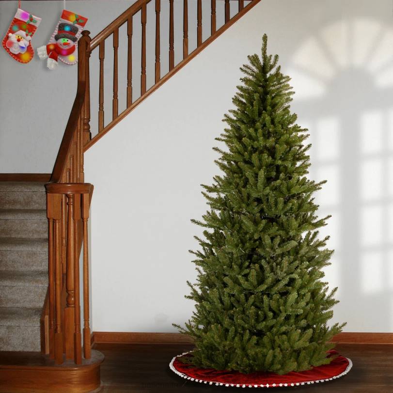 H4X0104National Tree Company Artificial Slim Christmas Tree, Green, Natural Fraser Fir, Includes Stand, 7.5 Feet
