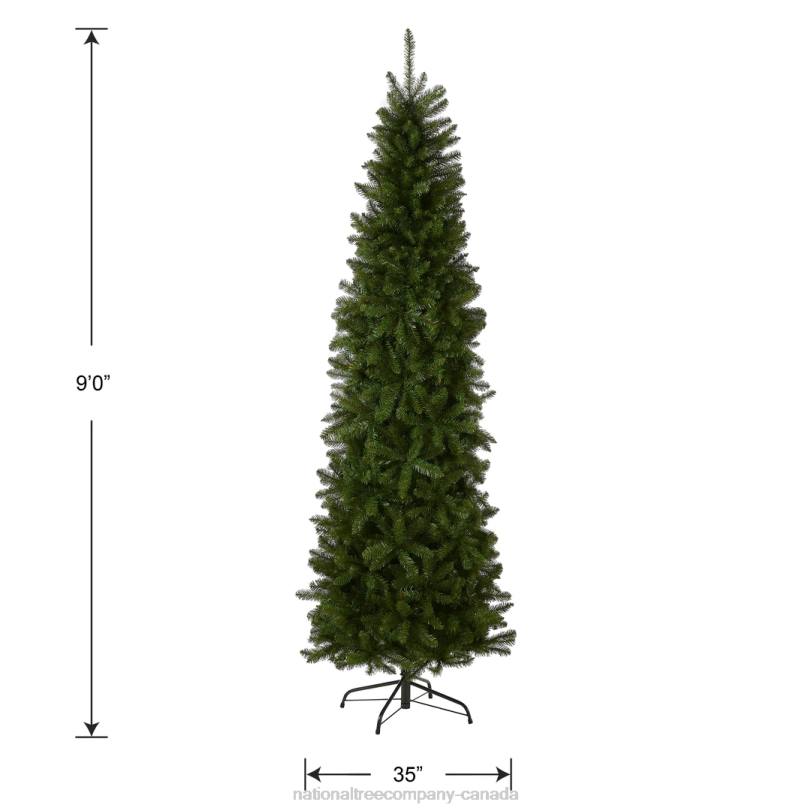 H4X0118National Tree Company Artificial Slim Christmas Tree, Green, Kingswood Fir, Includes Stand, 9 Feet