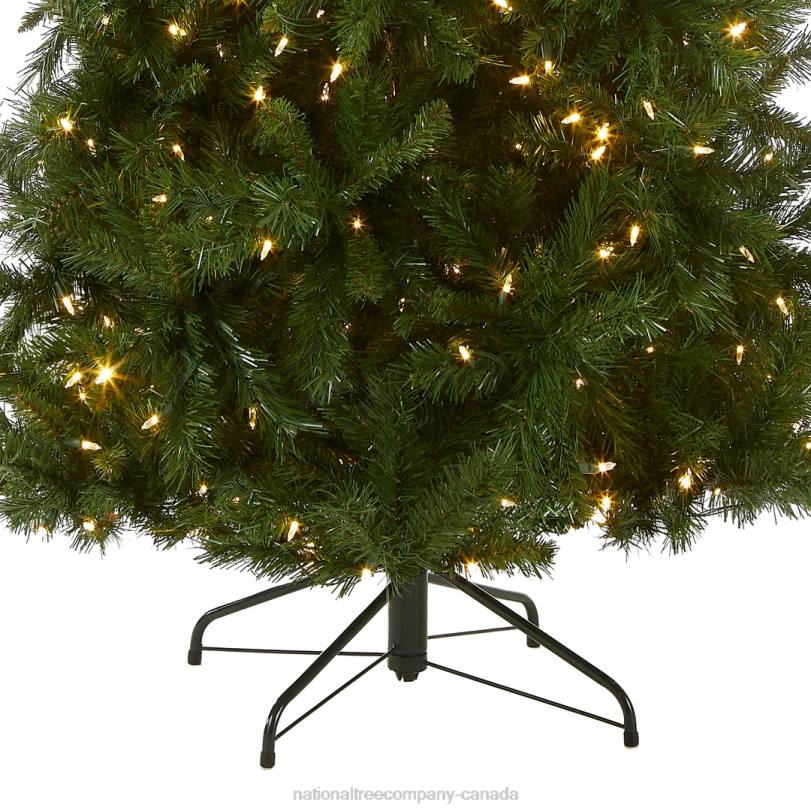 H4X0121National Tree Company Pre-Lit Artificial Slim Christmas Tree, Lehigh Valley Pine, Green, White Lights, Includes Stand, 7.5 Feet