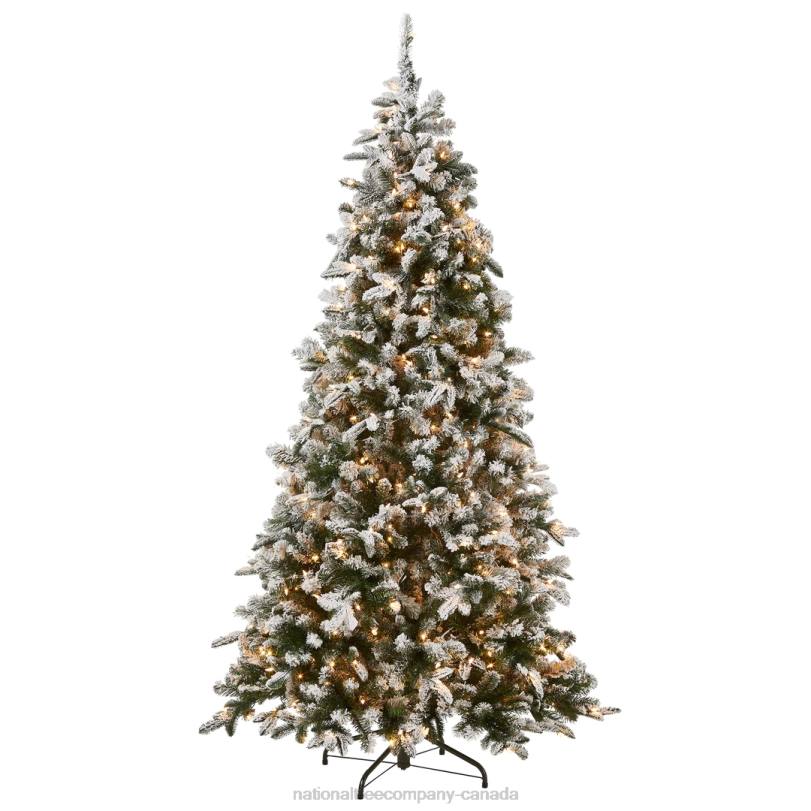 H4X0128National Tree Company Pre-Lit 'Feel Real' Artificial Christmas Tree, Everest Fir, Green, White Lights, Includes Stand, 7.5 Feet