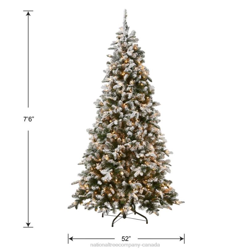 H4X0128National Tree Company Pre-Lit 'Feel Real' Artificial Christmas Tree, Everest Fir, Green, White Lights, Includes Stand, 7.5 Feet