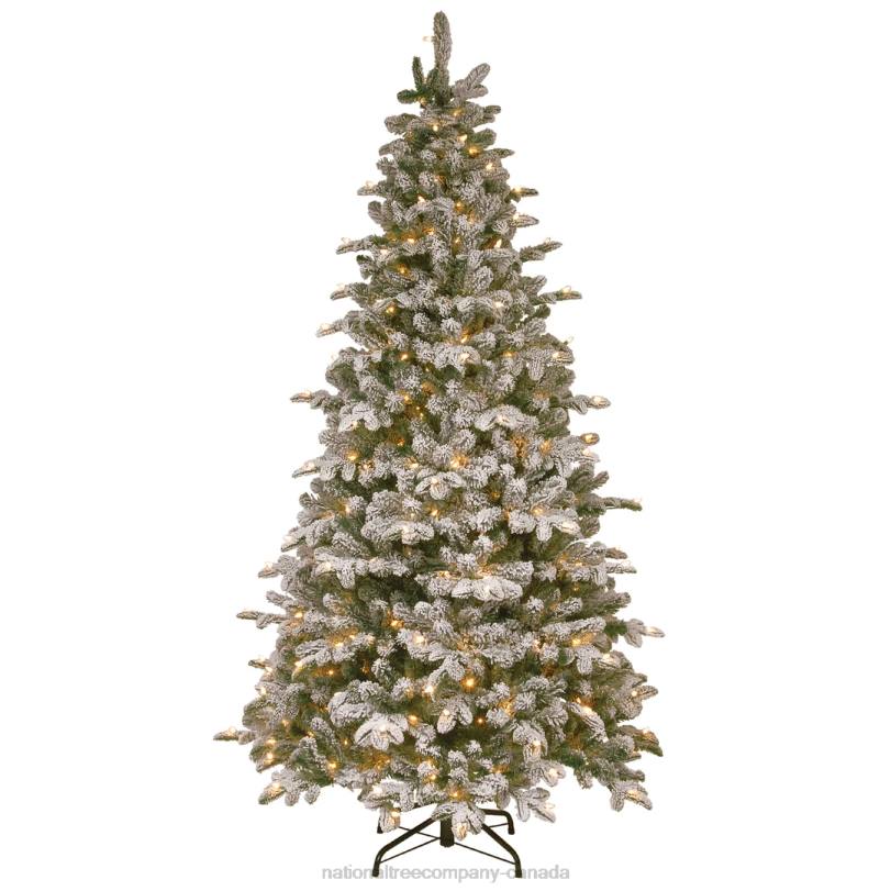 H4X0128National Tree Company Pre-Lit 'Feel Real' Artificial Christmas Tree, Everest Fir, Green, White Lights, Includes Stand, 7.5 Feet