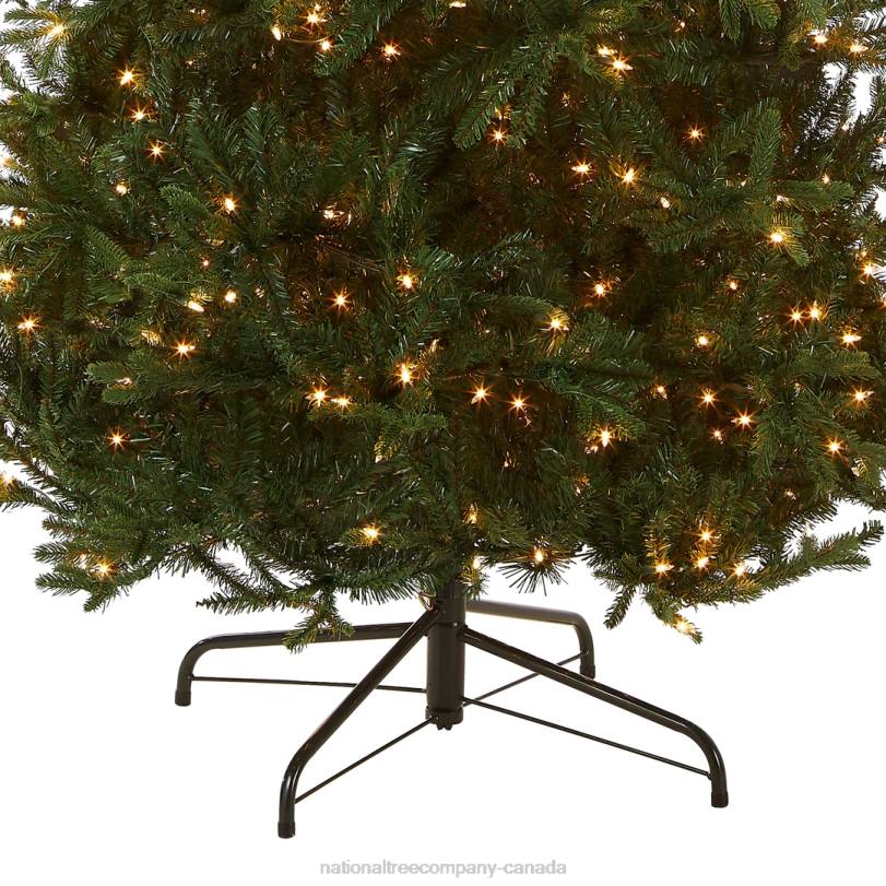 H4X0139National Tree Company Pre-Lit 'Feel Real' Artificial Slim Christmas Tree, Green, Tiffany Fir, White Lights, Includes Stand, 9 Feet