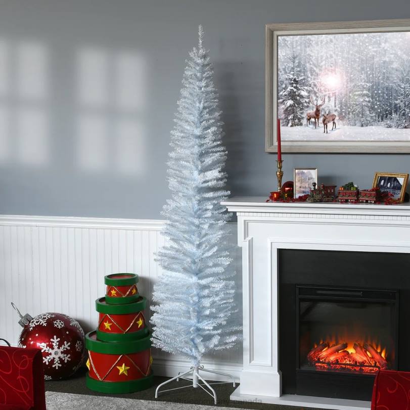 H4X0196National Tree Company Artificial Christmas Tree, White Tinsel, Includes Stand, 7 feet