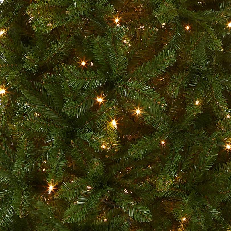 H4X035National Tree Company Artificial Pre-Lit Slim Christmas Tree, Green, Kingswood Fir, White Lights, Includes Stand, 7.5 Feet