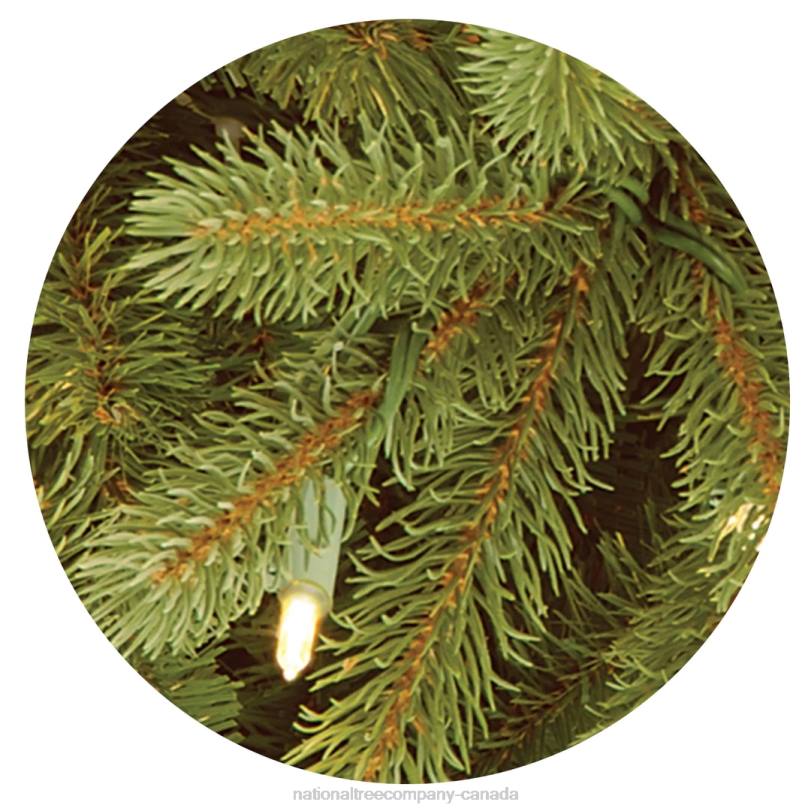 H4X03National Tree Company Pre-Lit Slim Artificial Christmas Tree, Green, Jersey Fraser Fir, 'Feel Real', White Lights, Includes Stand, 7.5 Feet